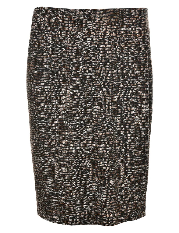 Animal Print Pencil Skirt - M