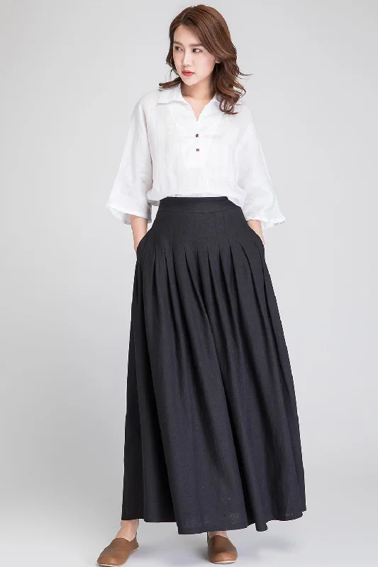 Black linen maxi skirt 1890