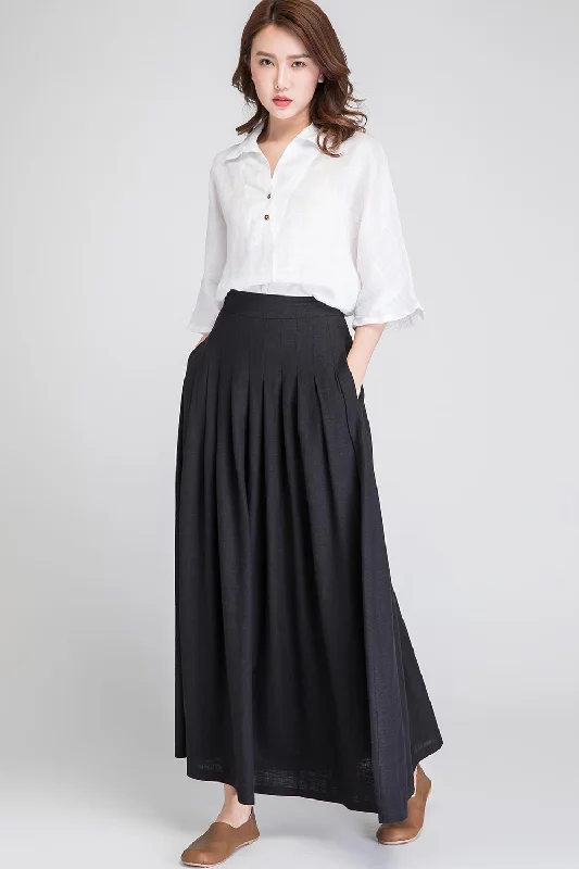 Black linen maxi skirt 1890