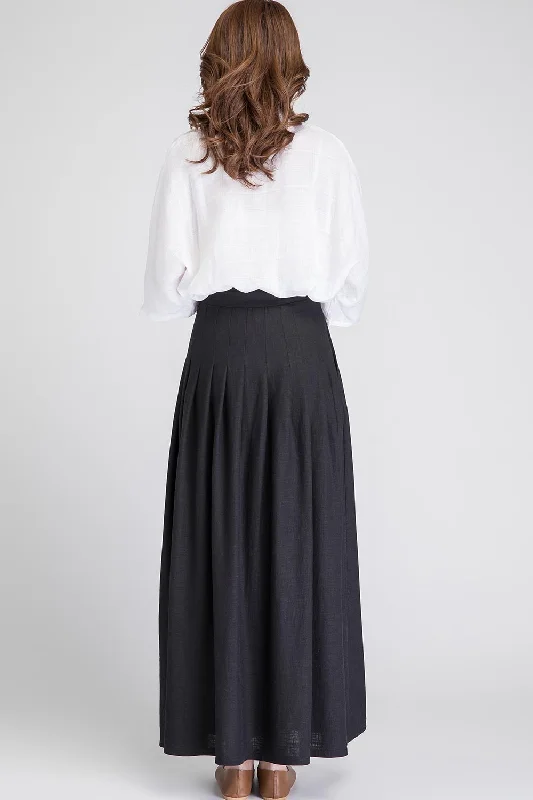 Black linen maxi skirt 1890