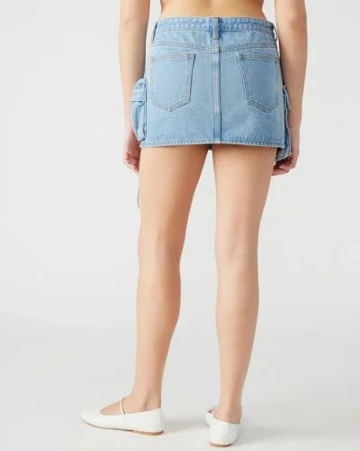 Evalina Mini Skirt Blue Denim