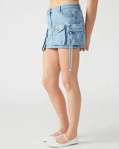 Evalina Mini Skirt Blue Denim