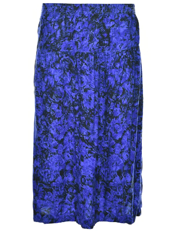 Floral Print Midi Skirt - S