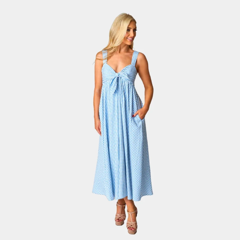 KENNY SMOCKED BACK MAXI DRESS - BLUE MOON