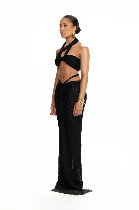 Kesh Knit Maxi Skirt - Panther