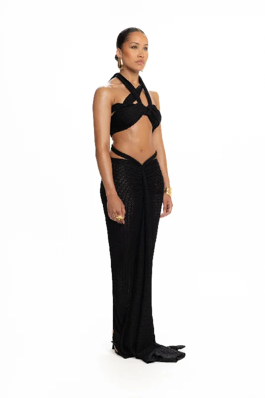 Kesh Knit Maxi Skirt - Panther