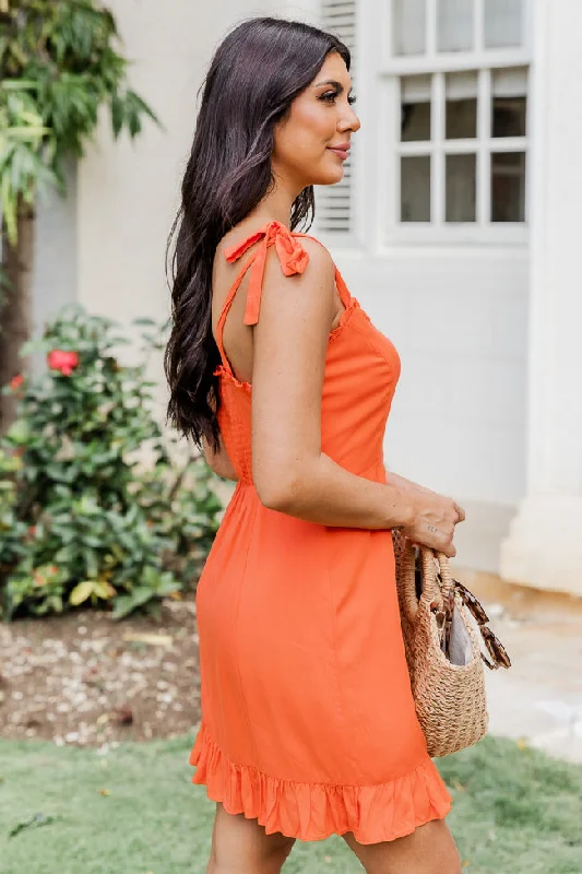 Make You Happier Orange Mini Dress FINAL SALE