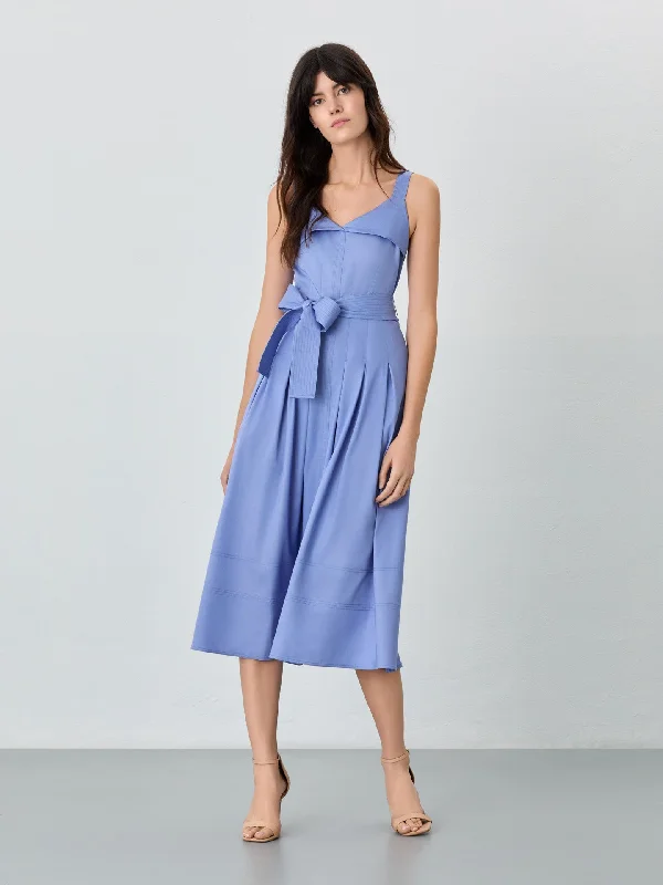 Sleeveless Midi Dress In Tencel Blend