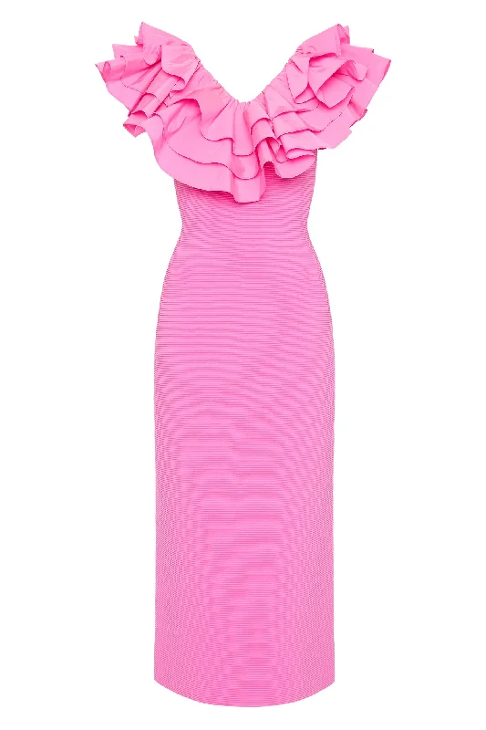 Transcendent Ruffle Midi Dress