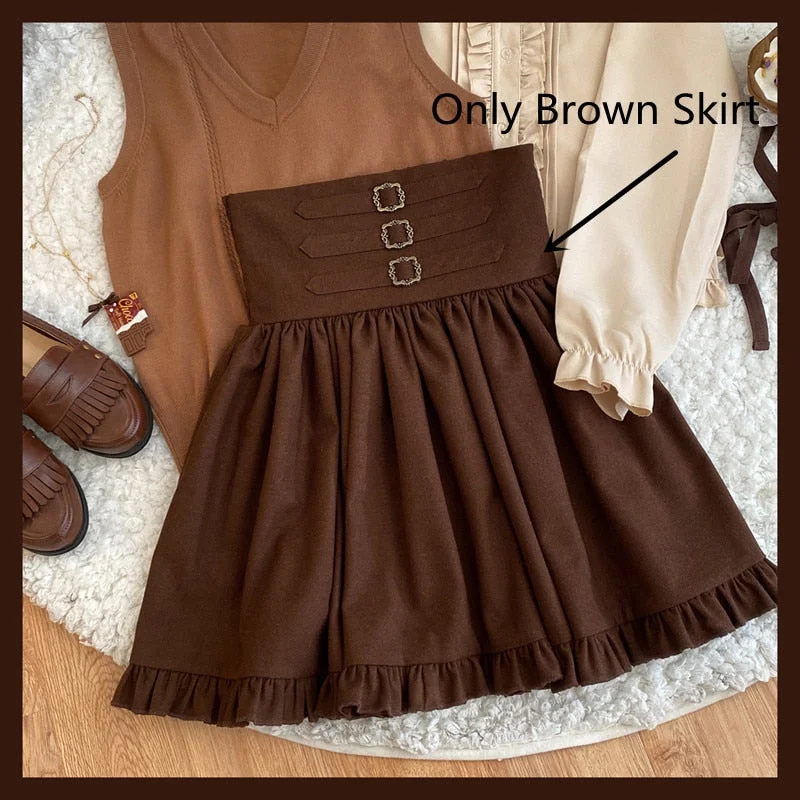 Brown Short Skirt / One Size