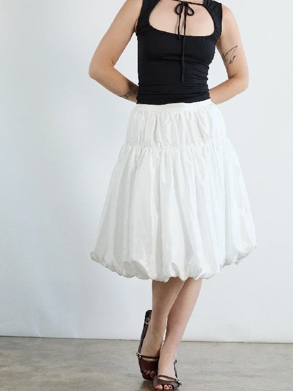 Whip Balloon Skirt - White