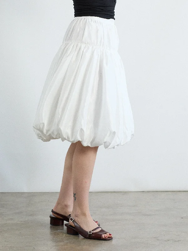 Whip Balloon Skirt - White