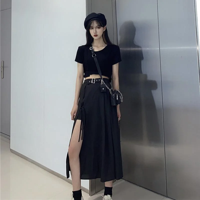 Women's Asymmetric A-line Slit Skirts