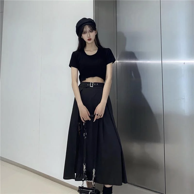 Women's Asymmetric A-line Slit Skirts