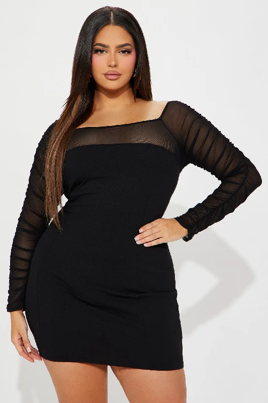 Alice Crepe Mini Dress - Black