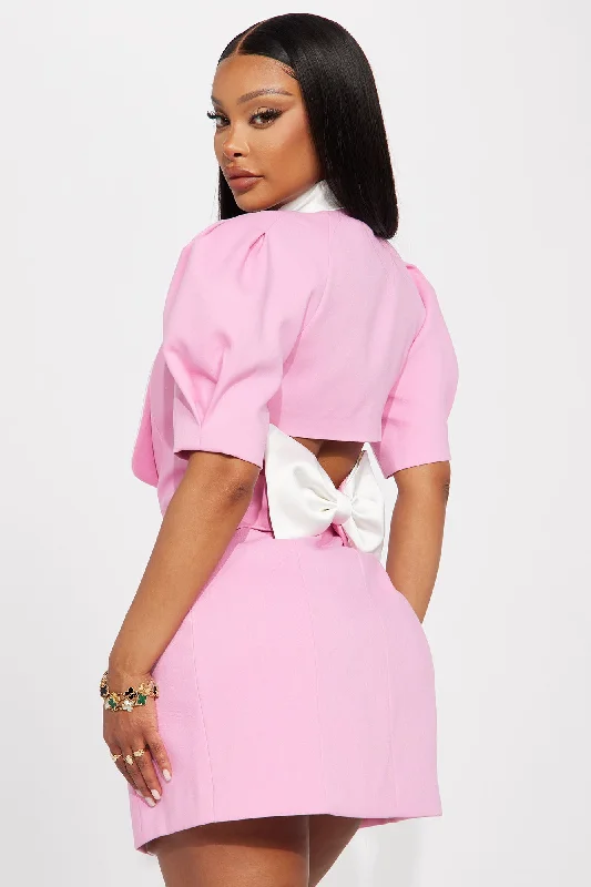 Audrey Blazer Mini Dress - Pink