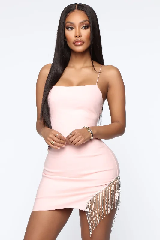 Borrowed Hearts Mini Dress - Light Pink