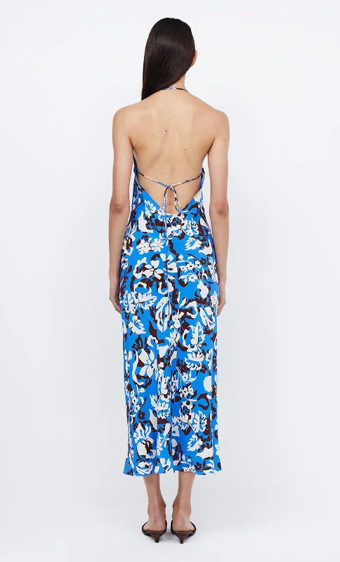 CLARISSE HALTER MAXI DRESS - BLUE LAGOON