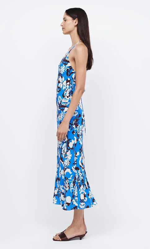 CLARISSE HALTER MAXI DRESS - BLUE LAGOON