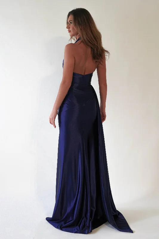 Daniella Halterneck Gown | Navy