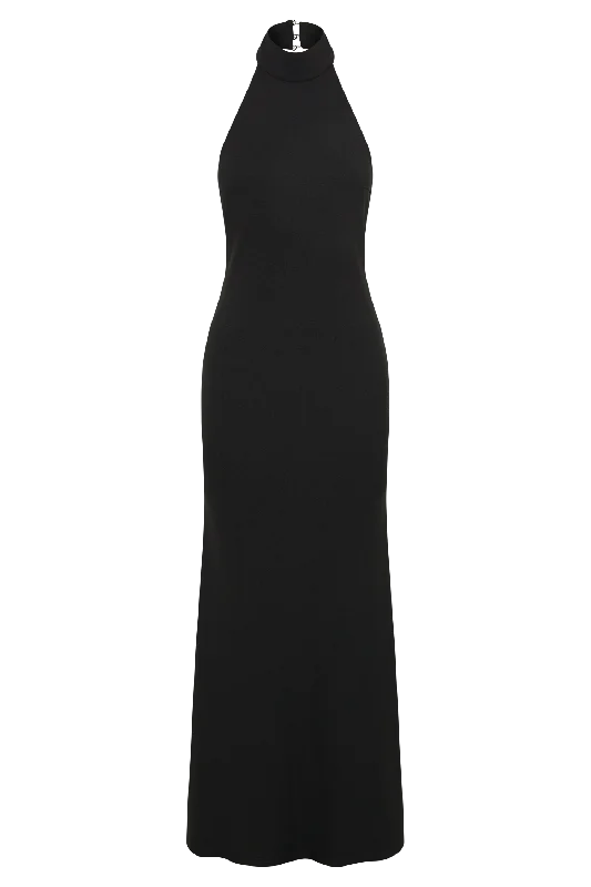 Genesis High Neck Maxi Dress - Black