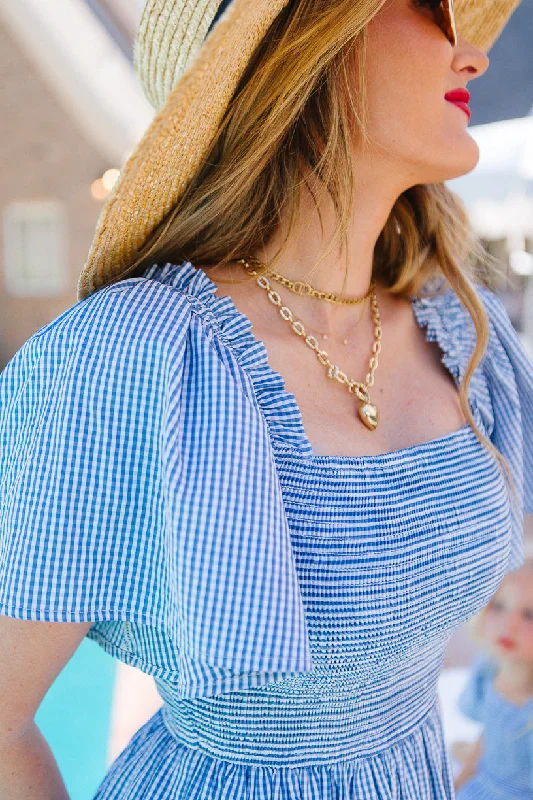 Indie Dress in Blue Gingham