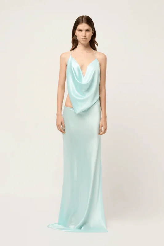 Iced Bias Maxi Dress Blue