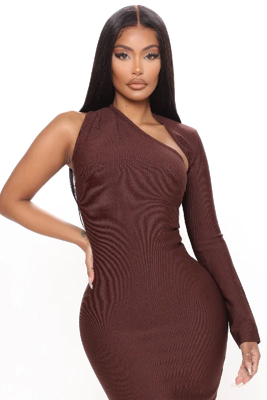 My Love Bandage Midi Dress - Brown