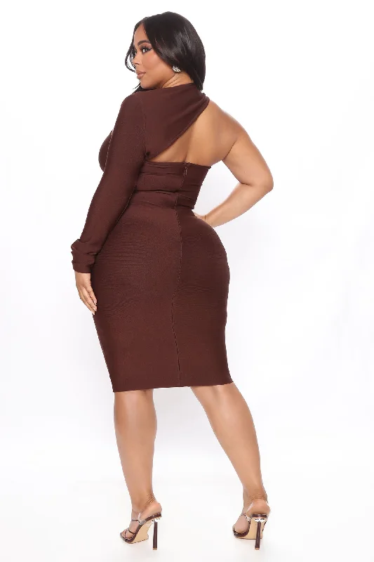 My Love Bandage Midi Dress - Brown