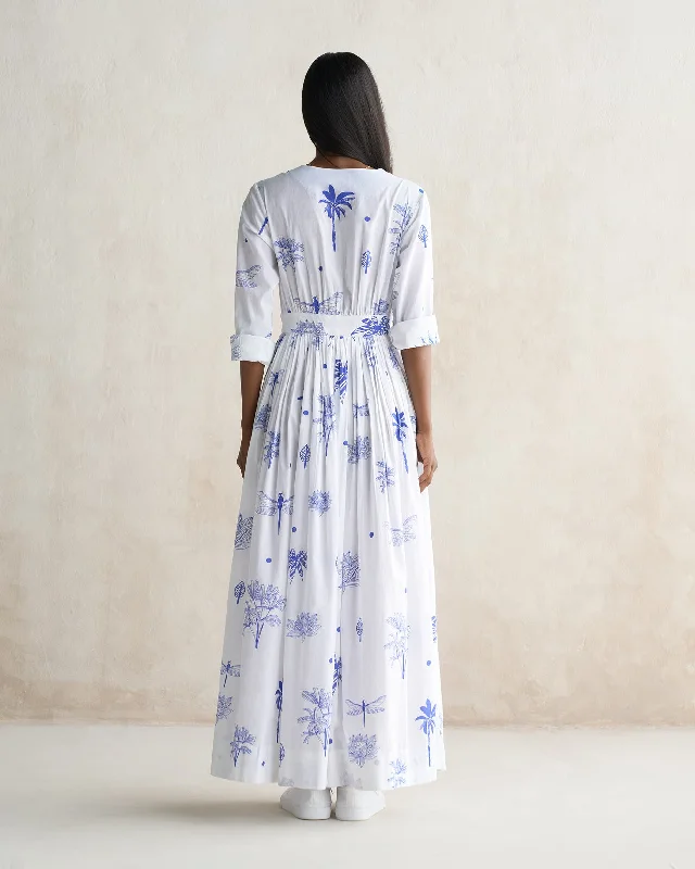 Nico Dress - Blue & White