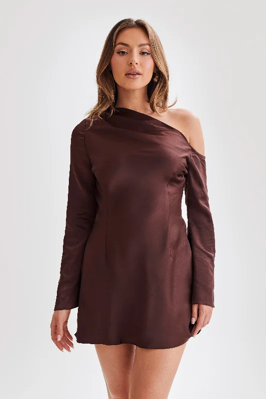 Nikita Long Sleeve Mini Dress - Dark Chocolate