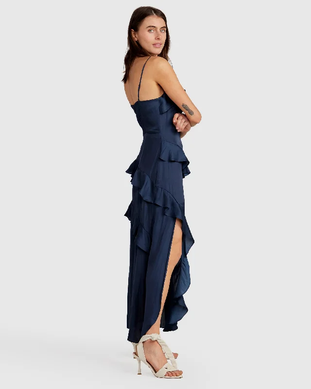 Ocean Eyes Tiered Maxi Dress - Navy