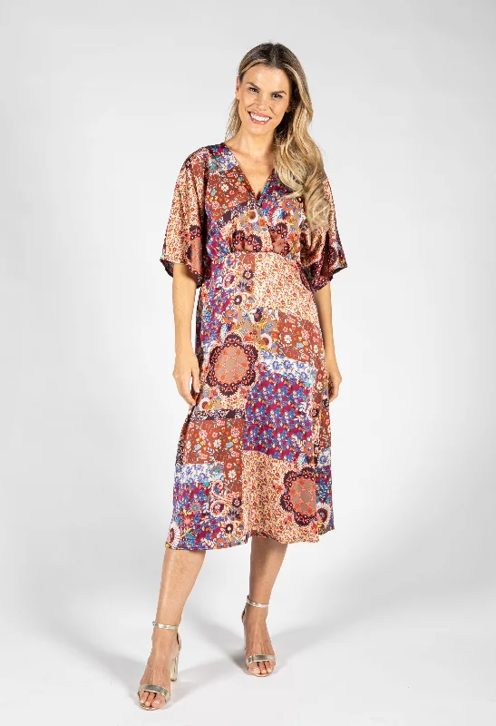 Paisley Pop Midi Dress