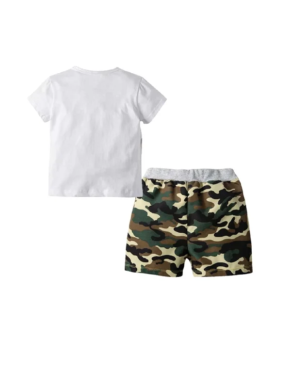 Toddler Boys Camo Print Tee & Shorts