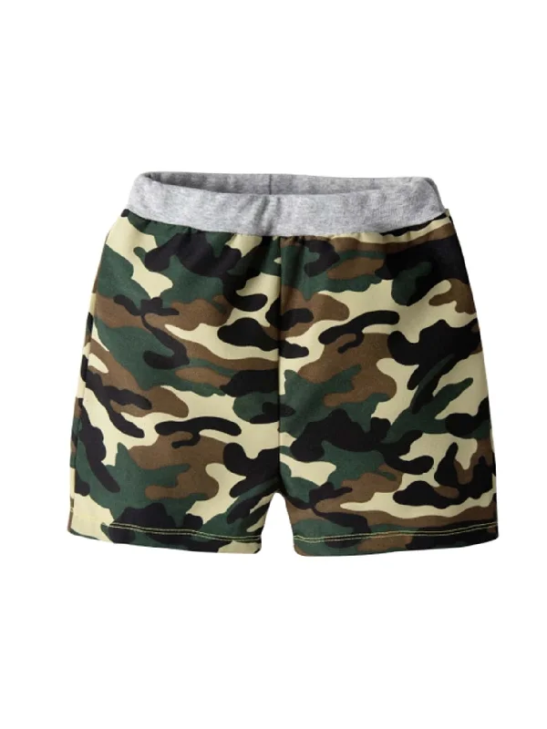 Toddler Boys Camo Print Tee & Shorts