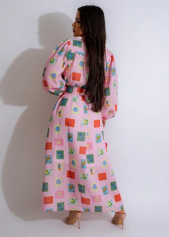 Whimsical Garden Maxi Dress Pink