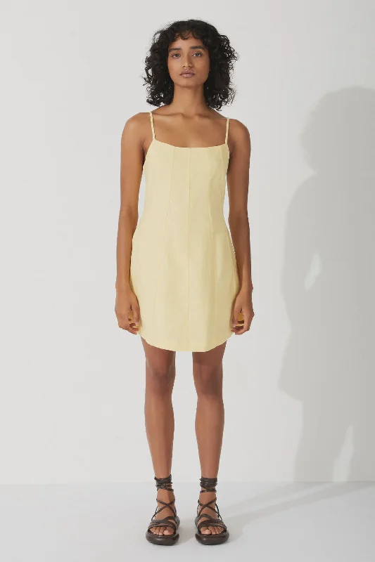 Butter Panelled Linen Dress