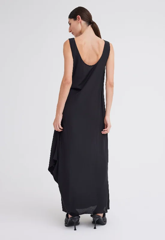 Cloe Silk Maxi Dress - Black