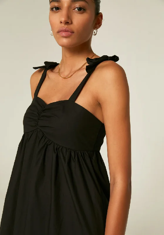 Compania Fantastica Black Poplin Dress with Adjustable Straps