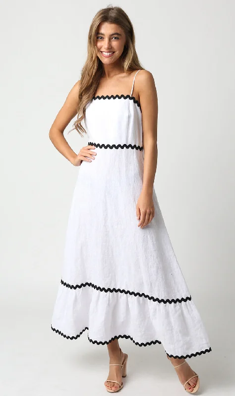 White Ric Rac Midi Dres