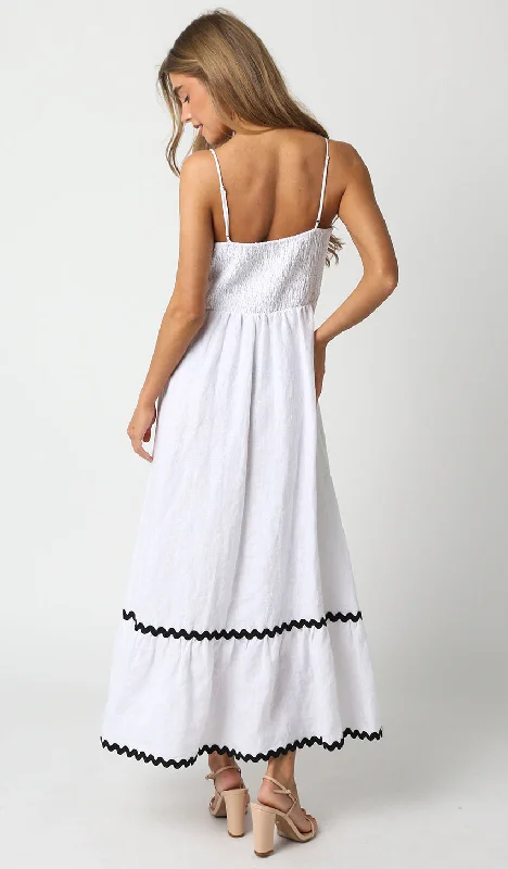 White Ric Rac Midi Dres