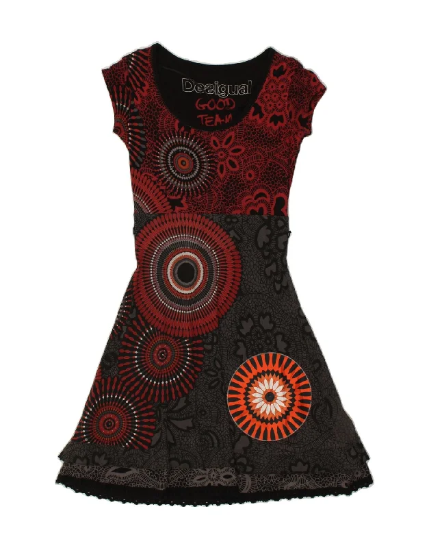 DESIGUAL Womens A-Line Dress UK 10 Small Grey Floral