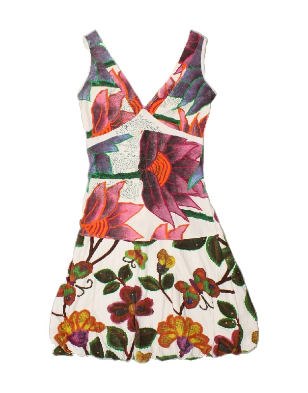 DESIGUAL Womens Bubble Dress UK 8 Small Multicoloured Floral