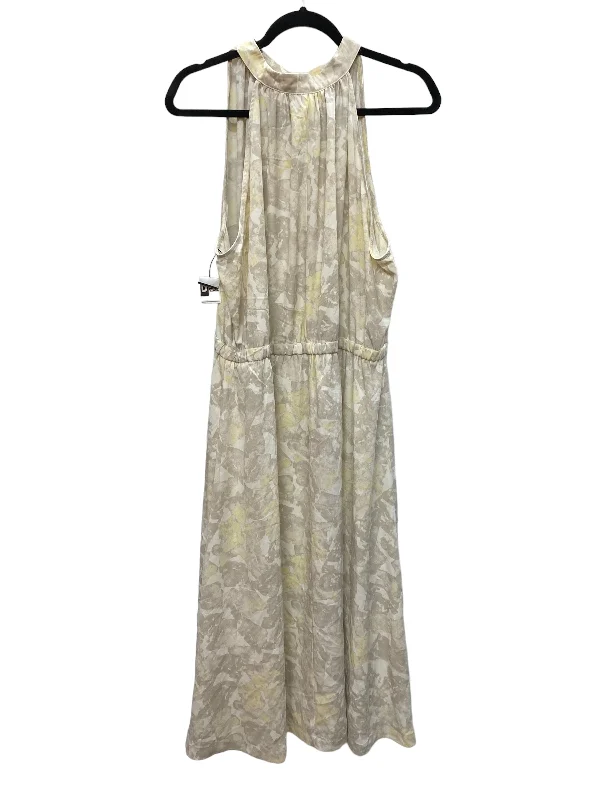 Dress Casual Midi By Prologue In Grey & Yellow, Size: 2x