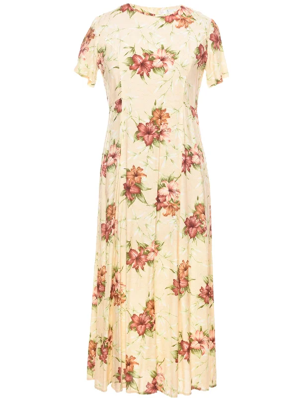 Floral Print Maxi Dress - M