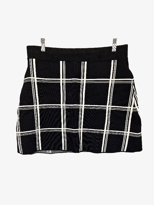 French Connection Stretch Checked A-line Mini Skirt Size L