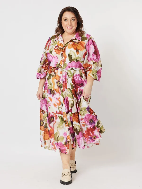 Gordon Smith Maui Floral Dress Berry