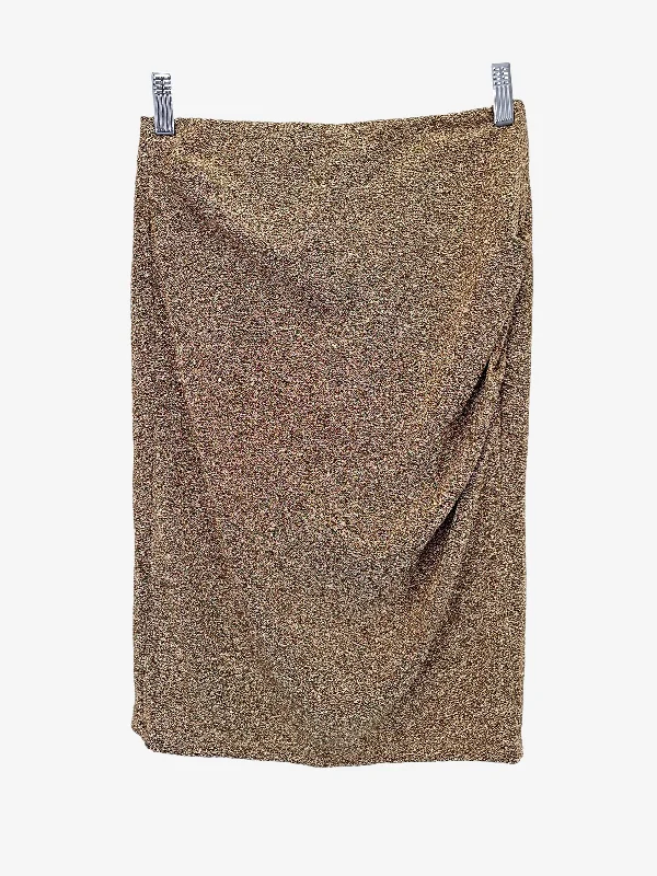 Grace Karin Gold Shine Midi Skirt Size S