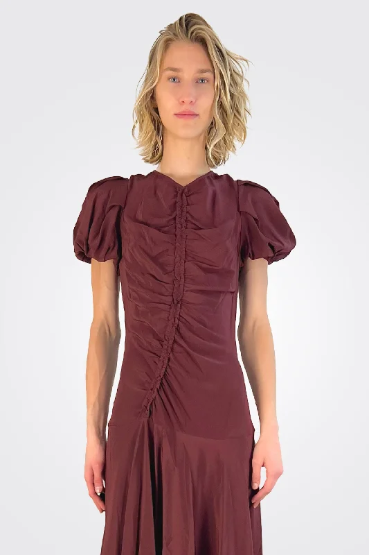 Heleen Dress - Mahogany Red