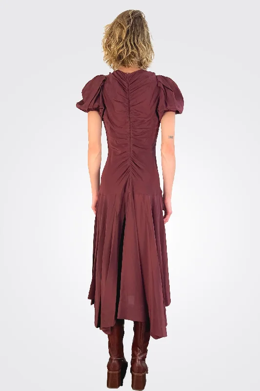 Heleen Dress - Mahogany Red